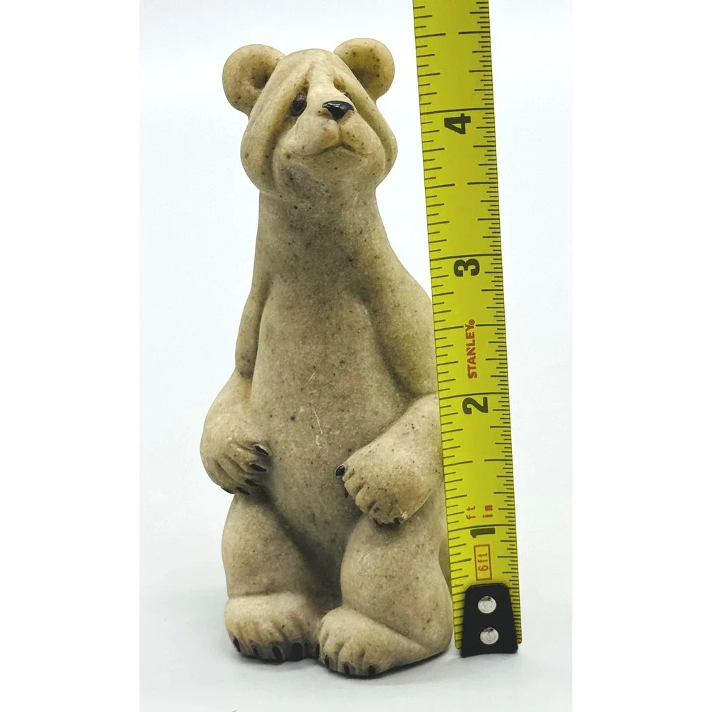 Quarry Critters Billy Bear Figurine‎ Tan Stone Resin Second Nature Design 2000